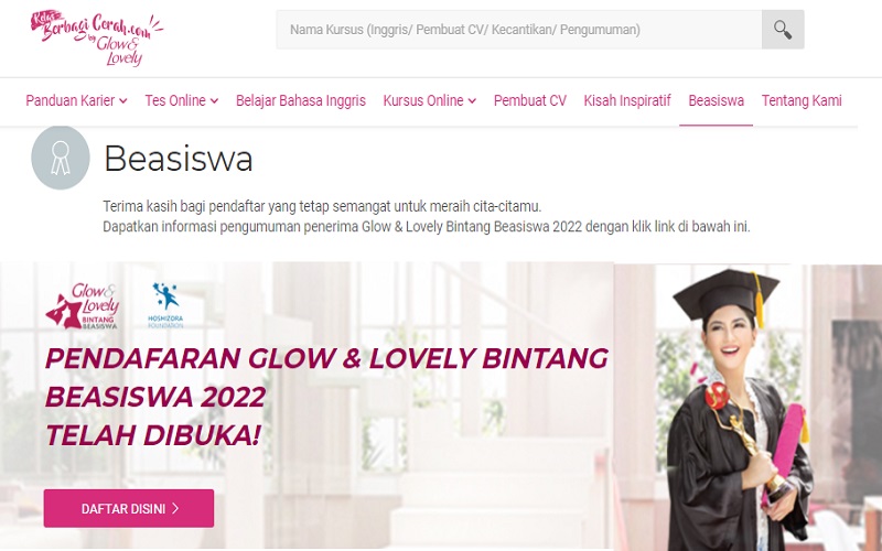 Glow Lovely Kembali Hadirkan Bintang Beasiswa 2022 Simak Syaratnya