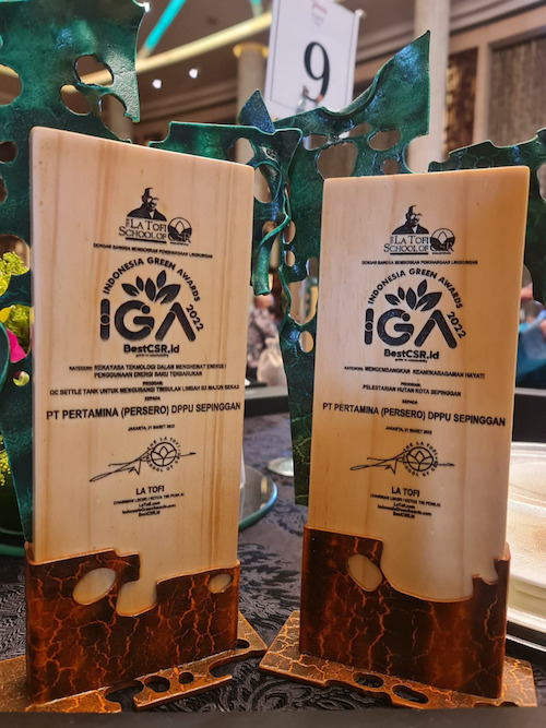 Pertamina Patra Niaga Regional Kalimantan mendapatkan 4 (empat) penghargaan Indonesia Green Awards (IGA) 2022./JIBI-Istimewa