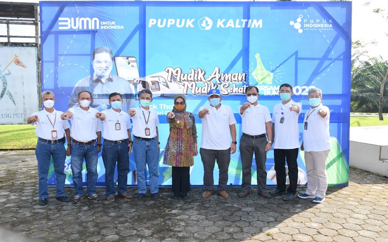 PT Pupuk Kalimantan Timur (PKT) memfasilitasi ratusan masyarakat Bontang pada mudik lebaran Idulfitri 1433 H melalui jalur darat pada program bertajuk Mudik Aman Mudik Sehat bersama BUMN Tahun 2022./JIBI-Istimewa