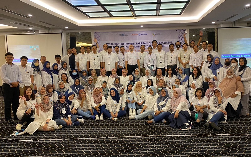 PT Pupuk Kalimantan Timur (PKT) menggelar workshop Instrumen Kearsipan, Service Excellence serta Sistem Informasi Kearsipan dan Corporate Identity../JIBI-Istimewa