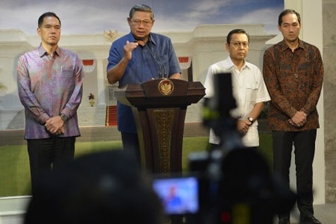 SBY saat mengumumkan Mendag baru - Antara
