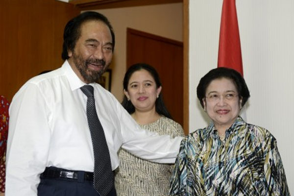 Ketua Umum Partai Nasdem Surya Paloh & Ketua Umum PDI-P Megawati Soekarnoputri - Bisnis.com