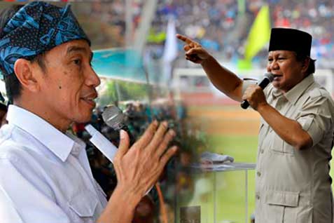 SURVEI INDO BAROMETER: Elektabilitas Prabowo-Jokowi Hanya Selisih 0,5%