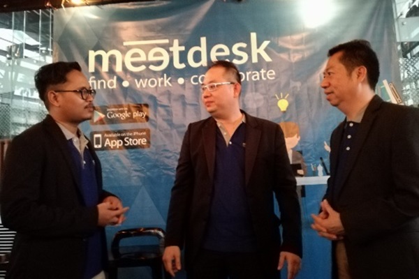 Acara perkenalan aplikasi Meetdesk di Jakarta - Bisnis/Agne