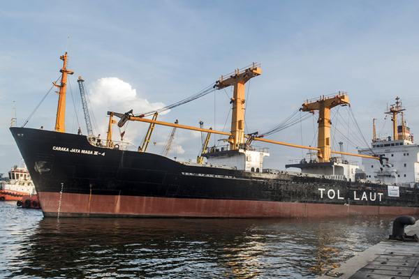 Kapal Tol Laut Logistik Natuna berangkat dari Pelabuhan Tanjung Priok, Jakarta. - Antara