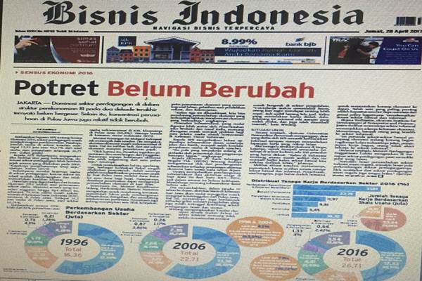 Koran Bisnis Indonesia, Jumat (28/4/2017) - Bisnis