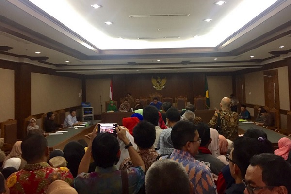 Suasana rapat kreditur PT First Travel dengan agenda verifikasi utang di Pengadilan Niaga Jakarta Pusat - Deliana Pradhita sari