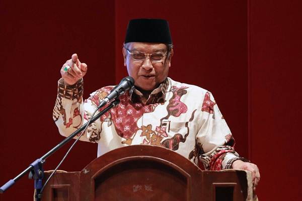 Ketua Umum Pengurus Besar Nahdlatul Ulama Said Aqil Siradj, memberikan sambutan pada peluncuran buku Tiga Tahun Jokowi Wujud Kerja Nyata, di Jakarta, Senin (6/11). - JIBI/Dwi Prasetya