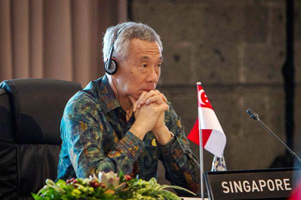 Perdana Menteri Singapura Lee Hsien Loong mengikuti pertemuan ASEAN Leaders Gathering di Hotel Sofitel, Nusa Dua, Bali, Kamis (11/10/2018). - ANTARA/Afriadi Hikmal