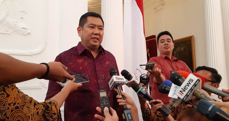 Ketua Umum Partai Perindo Hary Tanoesoedibjo di Istana Merdeka, Selasa (21/5/2019) - Bisnis/Amanda Kusumawardhani