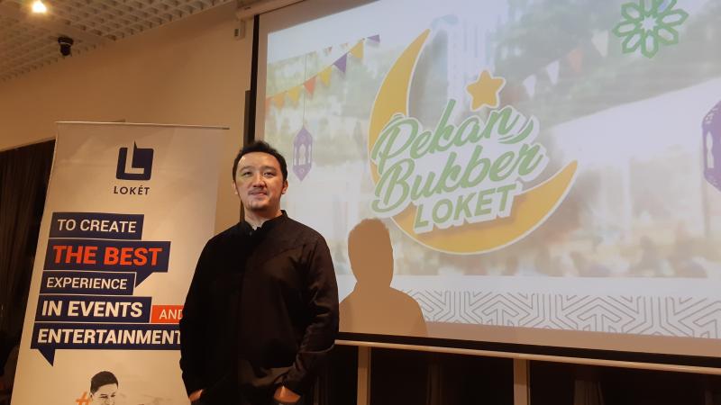 VP Marketing Loket Ario Adimas memaparkan perkembangan terbaru Loket yang  menyasar penyelenggara acara berskala kecil dan menengah tahun ini. - Bisnis/Deandra Syarizka