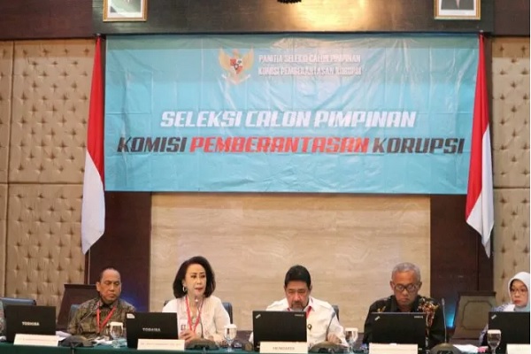 Panitia seleksi calon pimpinan (pansel capim) KPK 2019 di gedung Sekretariat Negara Jakarta, Selasa (27/8/2019). - Antara