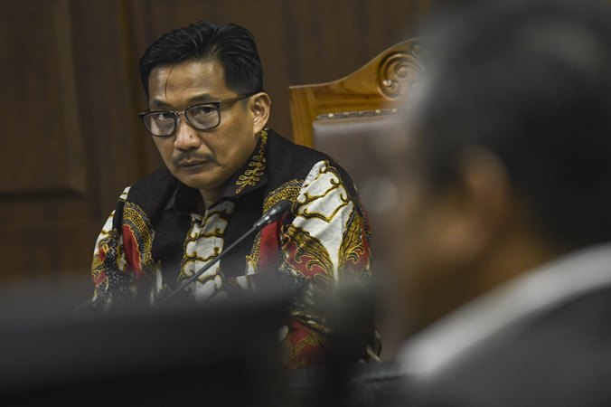 Terdakwa kasus dugaan suap dan gratifikasi Bowo Sidik Pangarso mengikuti sidang lanjutan di Pengadilan Tipikor, Jakarta, Rabu (16/10/2019). - ANTARA/Muhammad Adimaja