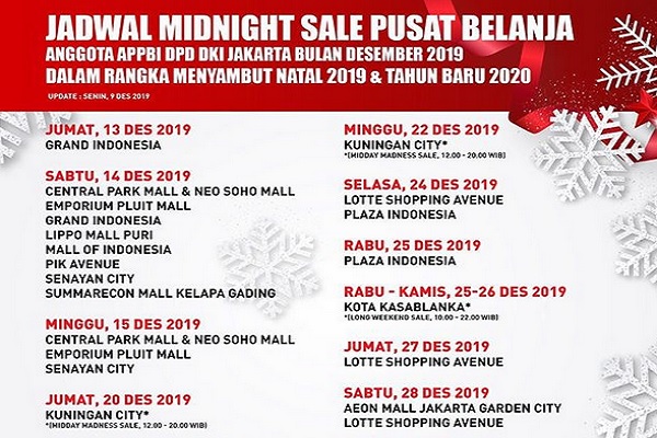 Catat Jadwal Midnight Sale 2019 Di Jakarta