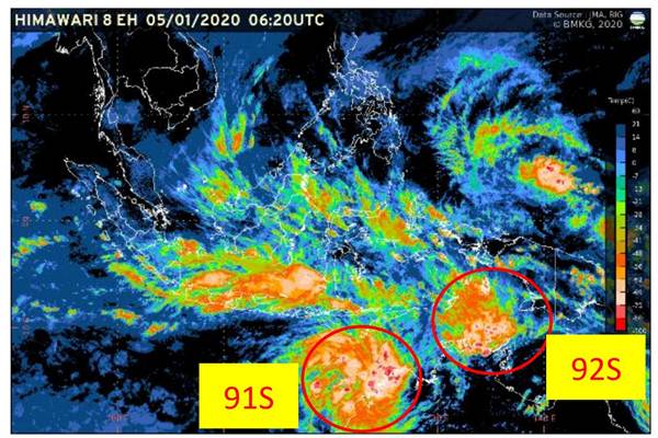BMKG Deteksi Dua Bibit Siklon Tropis Di Wilayah Selatan Indonesia