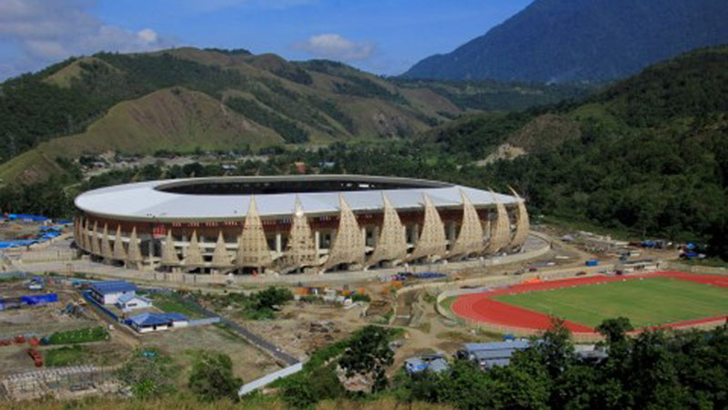 Stadion Papua Bangkit di Sentani, Kabupaten Jayapura, Papua. - Antara/Gusti Tanati