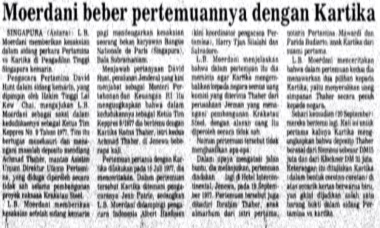 Artikel Bisnis Indonesia pada 20 Februari 1992.