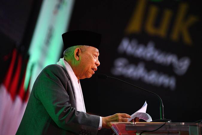 Wakil Presiden Ma'ruf Amin: Ditetapkan menjadi Ketua Harian KNEKS - ANTARA/Sigid Kurniawan