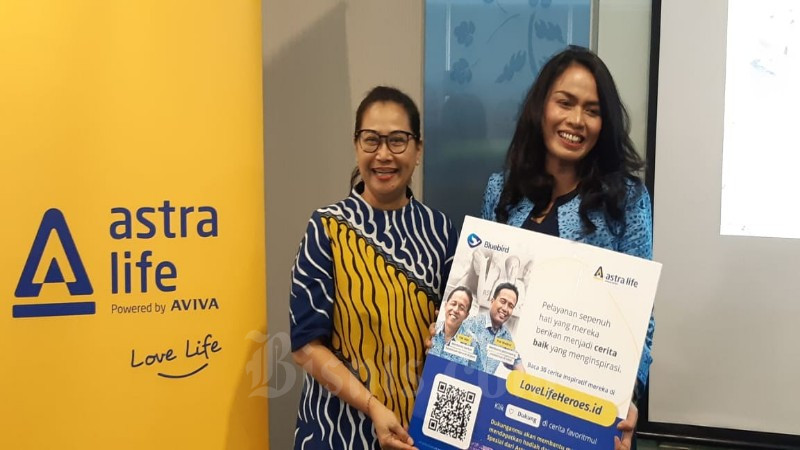 Direktur Astra Life Sri Agung Handayani (kiri) dan Direktur Marketing Blue Bird Amelia Nasution dalam peluncuran kerja sama kedua perusahaan pada Rabu (26/2/2020)  -  Bisnis/Arif Gunawan