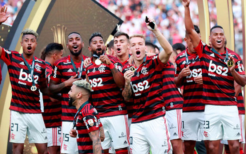 Flamengo ketika tampil sebagai juara Copa Libertadores, turnamen antarklub se-Amerika Selatan, tahun lalu./Reuters - Henry Romero/msl.jpg