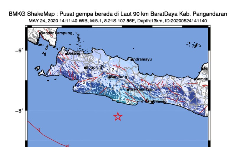 Bmkg gempa hari ini cilacap