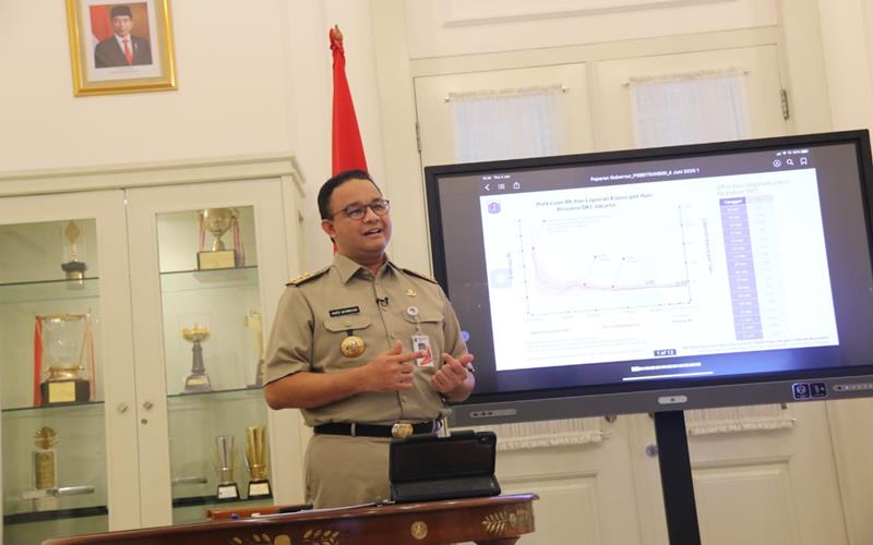 Gubernur DKI Jakarta Anies Baswedan memaparkan evaluasi PSBB tahap III di DKI Jakarta, Kamis (4/6/2020). - Dok.PPID