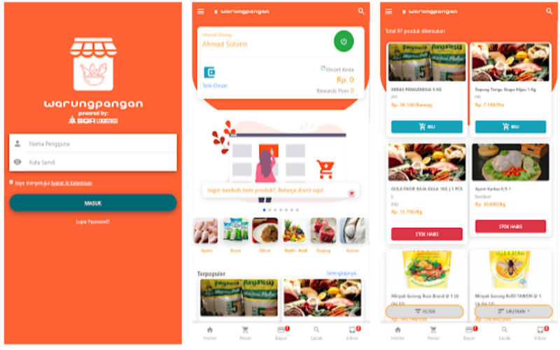  Aplikasi Mitra Warung Pangan merupakan aplikasi berbasis digital yang diperuntukkan bagi pemilik warung untuk membeli stok bahan pangan dari BUMN Pangan.  - BGR