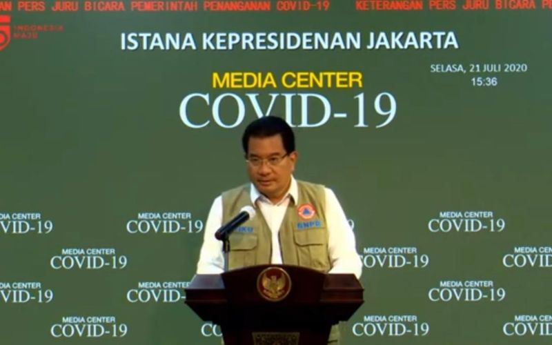 Juru Bicara Satgas Penanganan Covid-19 Wiku Adisasmito dalam konferensi pers update Covid-19 di Jakarta, Selasa (21/7 - 2020) / Youtube Setpres