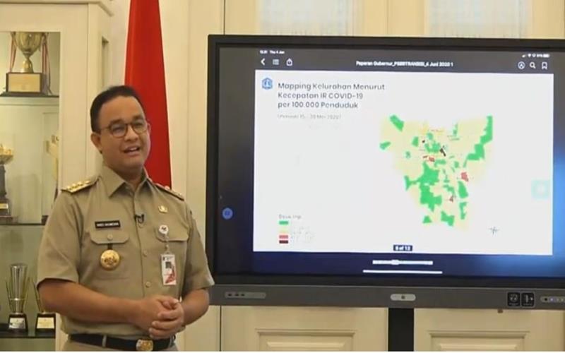 Gubernur DKI Jakarta Anies Baswedan memaparkan evaluasi PSBB tahap III di DKI, Kamis (4/6/2020). - Istimewa