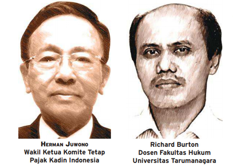Herman Juwono (Wakil Ketua Komite Tetap Pajak Kadin Indonesia) dan Richard Burton (Dosen Fakultas Hukum Universitas Tarumanagara)