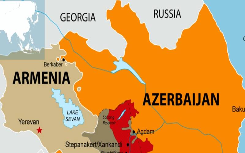 Peta wilayah Armenia dan Azerbaijan. Kedua negara berperang sejak 27 September 2020 di wilayah sengketa Nagorno-Karabakh. - setav.org