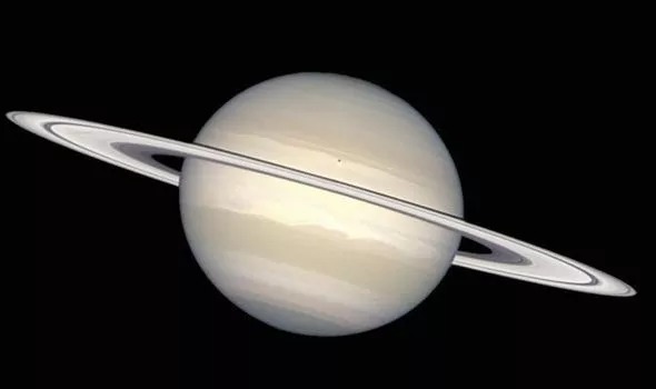 Gerhana matahari cincin raksasa di Saturnus. - ilustrasi