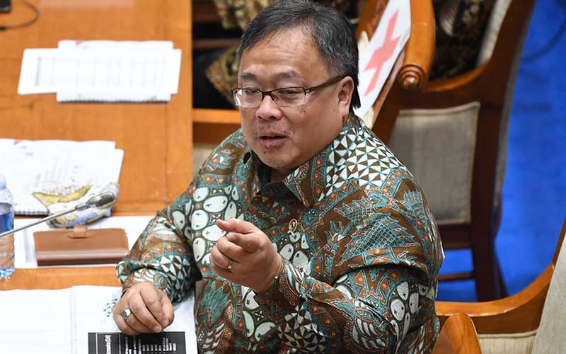 Menristek/Badan Ristek dan Inovasi Nasional (BRIN) Bambang Brodjonegoro mengikuti rapat kerja dengan Komisi VII DPR di Kompleks Parlemen Senayan, Jakarta, Selasa (8/9/2020). Rapat tersebut membahas RKA K/L Tahun Anggaran 2021. ANTARA FOTO - Puspa Perwitasari