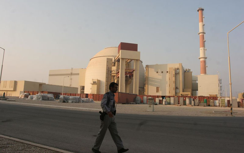 Ilustrasi: Pembangkit listrik bertenaga nuklir di Bushehr, Iran, sekitar 750 kilometer sebelah selatan Teheran./Bloomberg - Mohsen Shandiz