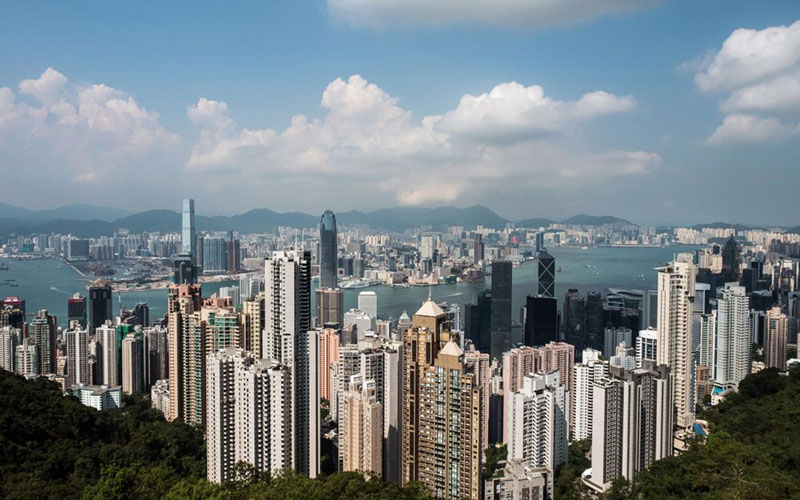 Pemandangan Hong Kong dengan foto diambil dari The Peak./Bloomberg - Billy Kwok