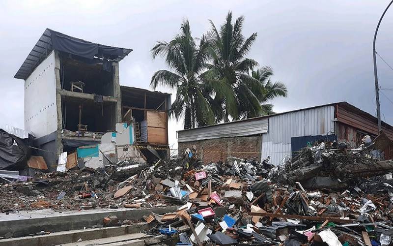Bangunan rusak akibat gempa bumi M6,2 di Sulawesi Barat. - Dok.BPBD Kabupaten Majene\r\n