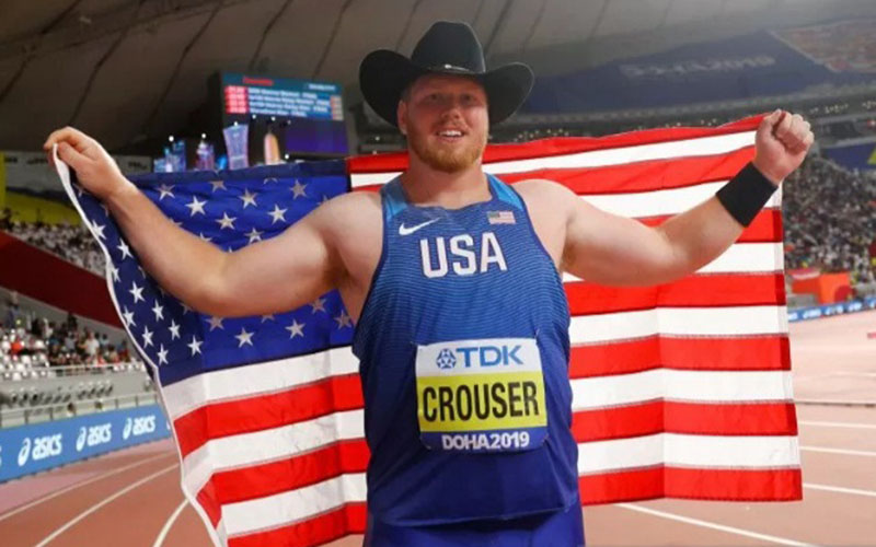 Atlet tolak peluru Amerika Serikat Ryan Crouser, pemegang rekor dunia./Antara - Reuters