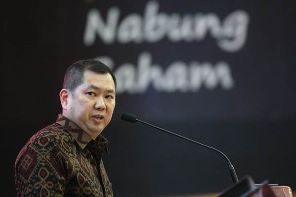 Chairman MNC Group Hary Tanoesoedibjo menyampaikan sambutan pada pembukaan perdagangan saham di Jakarta, Senin (8/10/2018). - JIBI/Dedi Gunawan 