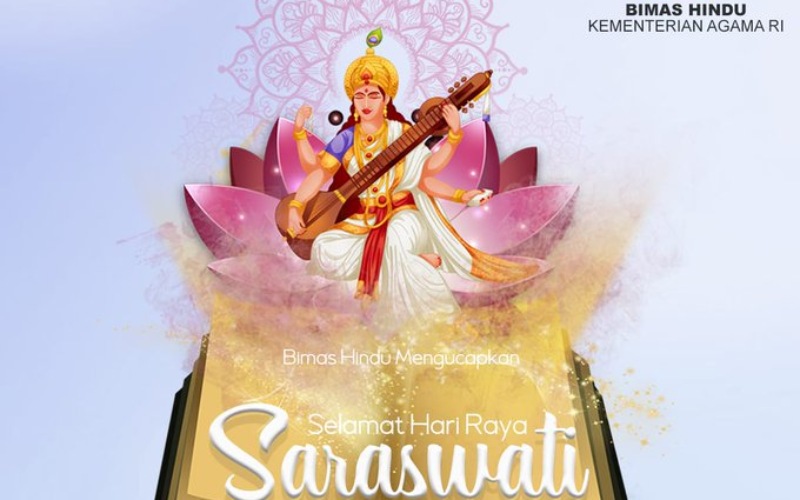 Ucapan selamat hari raya Saraswati yang dirilis Dirjen Bimas Hindu Kementerian Agama - Twitter/@Kemenag_RI