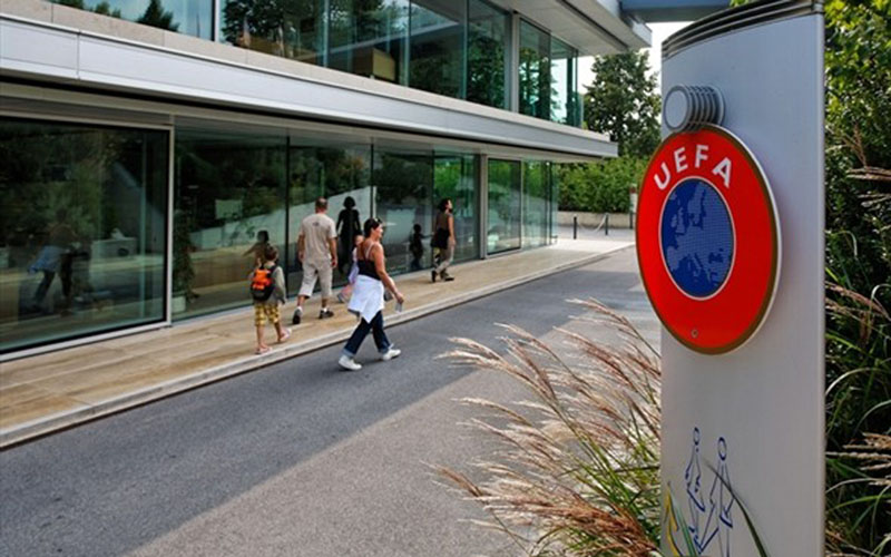 Markas Union of European Football Associations (UEFA) di Nyon, Swiss. - UEFA.com