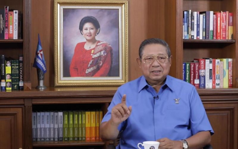 Ketua Majelis Tinggi Partai Demokrat Susilo Bambang Yudhoyono (SBY) menyampaikan arahan kepada para pemimpin dan kader Partai Demokrat, Rabu, 24 Februari 2021 / Youtube Partai Demokrat