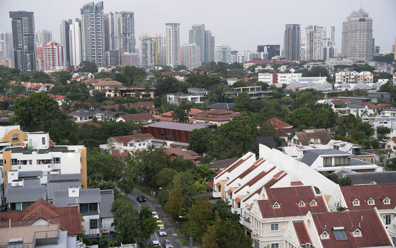 Ilustrasi properti residensial di Singapura./Bloomberg - Wei Leng Tay