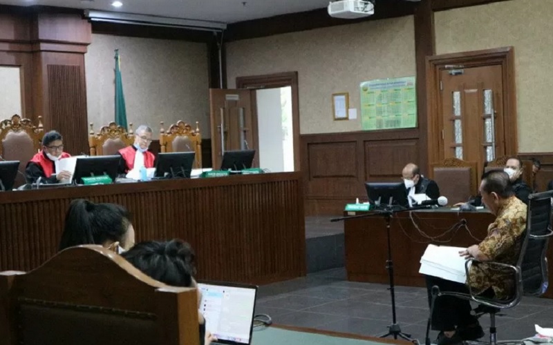 Sidang pembacaan nota pembelaan (pleidoi) untuk terdakwa Djoko Tjandra di pengadilan Tindak Pidana Korupsi (Tipikor) Jakarta, Senin (15/3/2021). - Antara\r\n