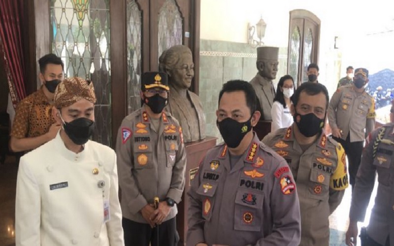 Kapolri Jenderal Pol Listyo Sigit Prabowo mengunjungi Loji Gandrung, Solo, Kamis (25/3/2021). JIBI - Solopos/Ichsan Kholif Rahman