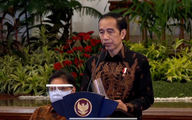 Presiden Joko Widodo saat membukasidang kabinet paripurna untuk penanganan kesehatan dan pemulihan ekonomi tahun 2021, di Istana Negara, Jakarta, Senin (7/9 - 2020)  -  Youtube Setpres