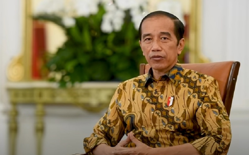 Presiden Joko Widodo memberikan pernyataan resmi terkait pemberhentian 75 pegawai KPK yang tidak lolos tes wawasan kebangsaan (TWK), Senin (17/5/2021)  -  Youtube Sekretariat Presiden RI 