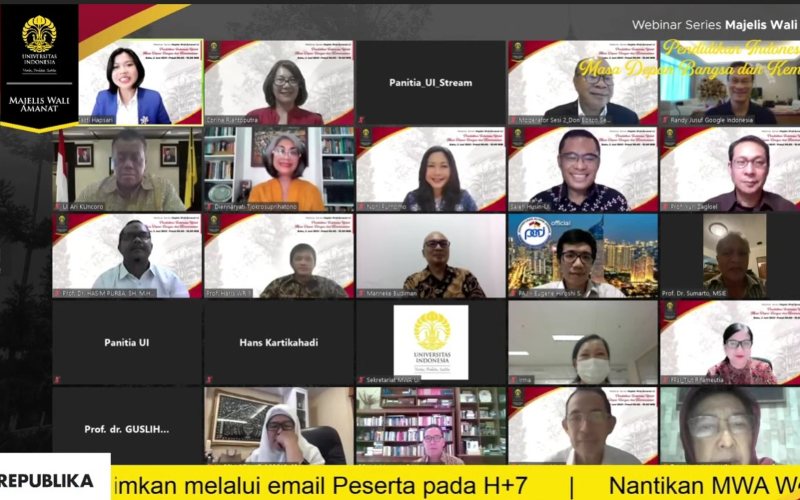 Webinar Majelis Wali Amanat Universitas Indonesia (MWA UI), Rabu (2/6/2021) - Istimewa