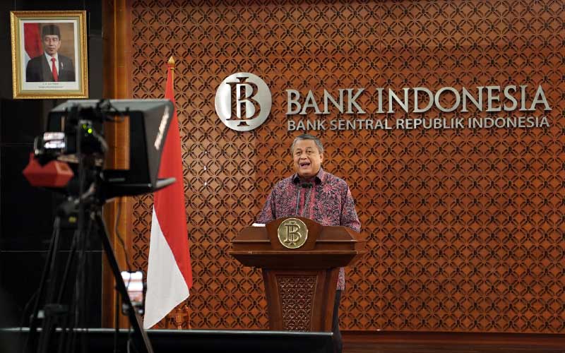 Gubernur Bank Indonesia (BI), Perry Warjiyo memberikan keterangan pers melalui streaming di Jakarta, Selasa (24/3 - 2020). Dok. Bank Indonesia