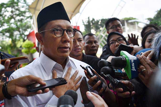 Lukman Hakim Saifuddin di kantor KPK, Jakarta, Rabu (8/5/2019). - ANTARA/Sigid Kurniawan