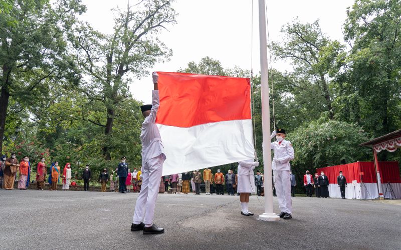Upacara Detik-detik Proklamasi yang diselenggarakan oleh Kedutaan Besar Republik Indonesia (KBRI) Washington DC dalam rangka memperingati Hari Ulang Tahun Kemerdekaan RI yang Ke-76 - Dok./KBRI Washington